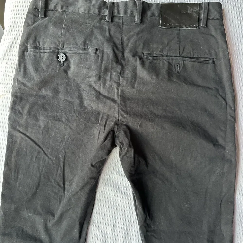 Mens All Saints Pipe Chino Trousers Size 30 Black